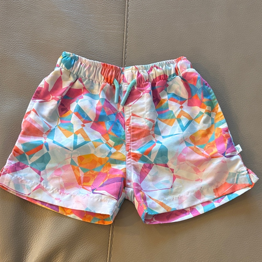 Posh Peanut Geometric Print Swim Trunks